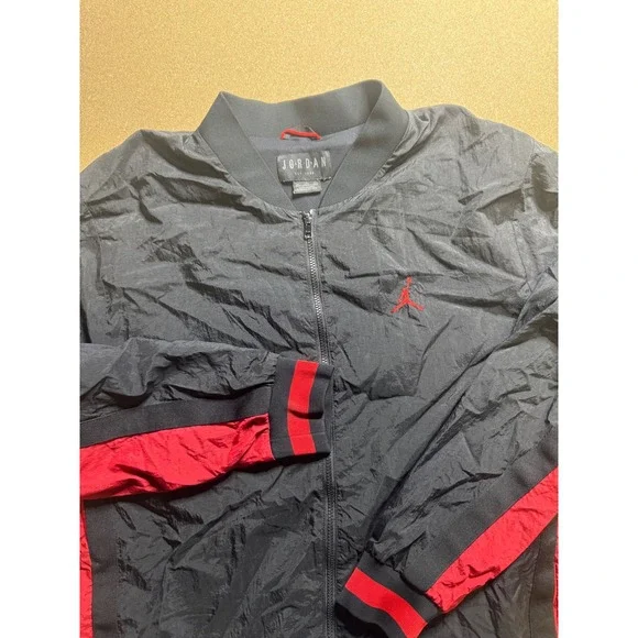 Jordan Est 1985 Black Red Full‎ Zip Lightweight Windbreaker Jacket Men's 3xL